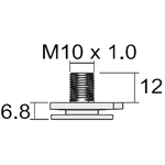 Mechanische toebehoren voor verlichtingsarmaturen Powergear Nippel M10x1.0 12mm Mechanische toebehoren voor verlichtingsarmaturen Powergear Nippel M10x1.0 12mm